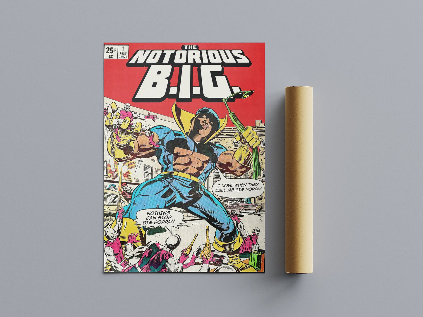 Biggie Graphic Poster Superhero Comic Style