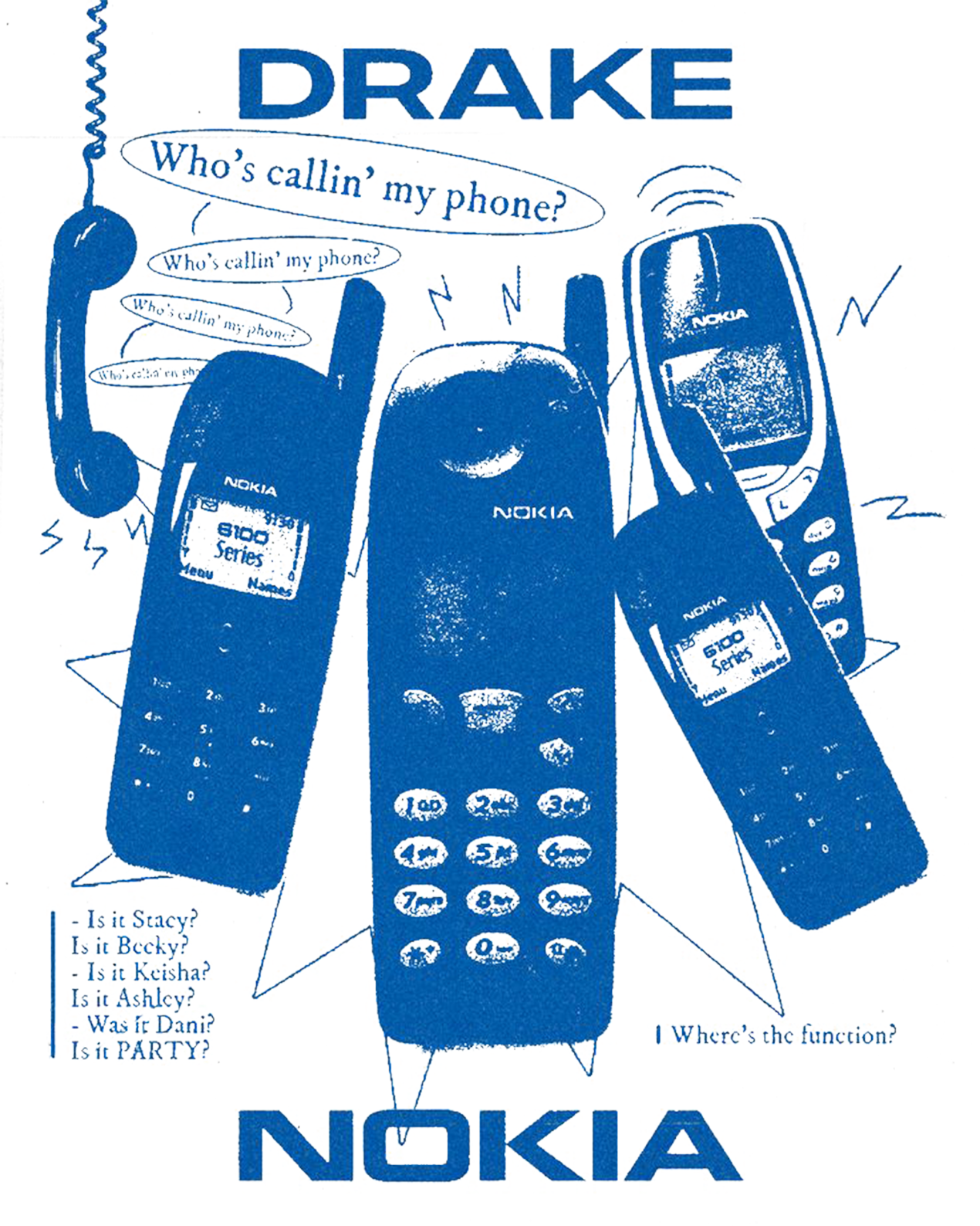 Drake "Nokia" White Tee