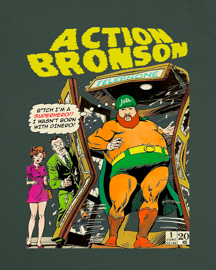 Action Bronson Comic Forest Green Tee