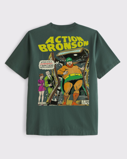 Action Bronson Comic Forest Green Tee