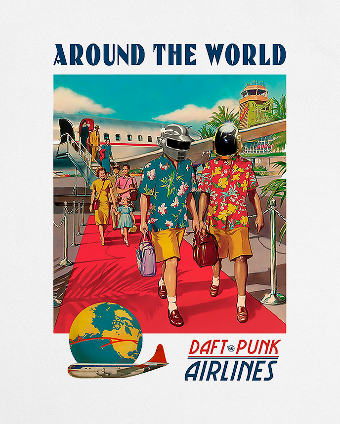 Around the World Airlines White Tee