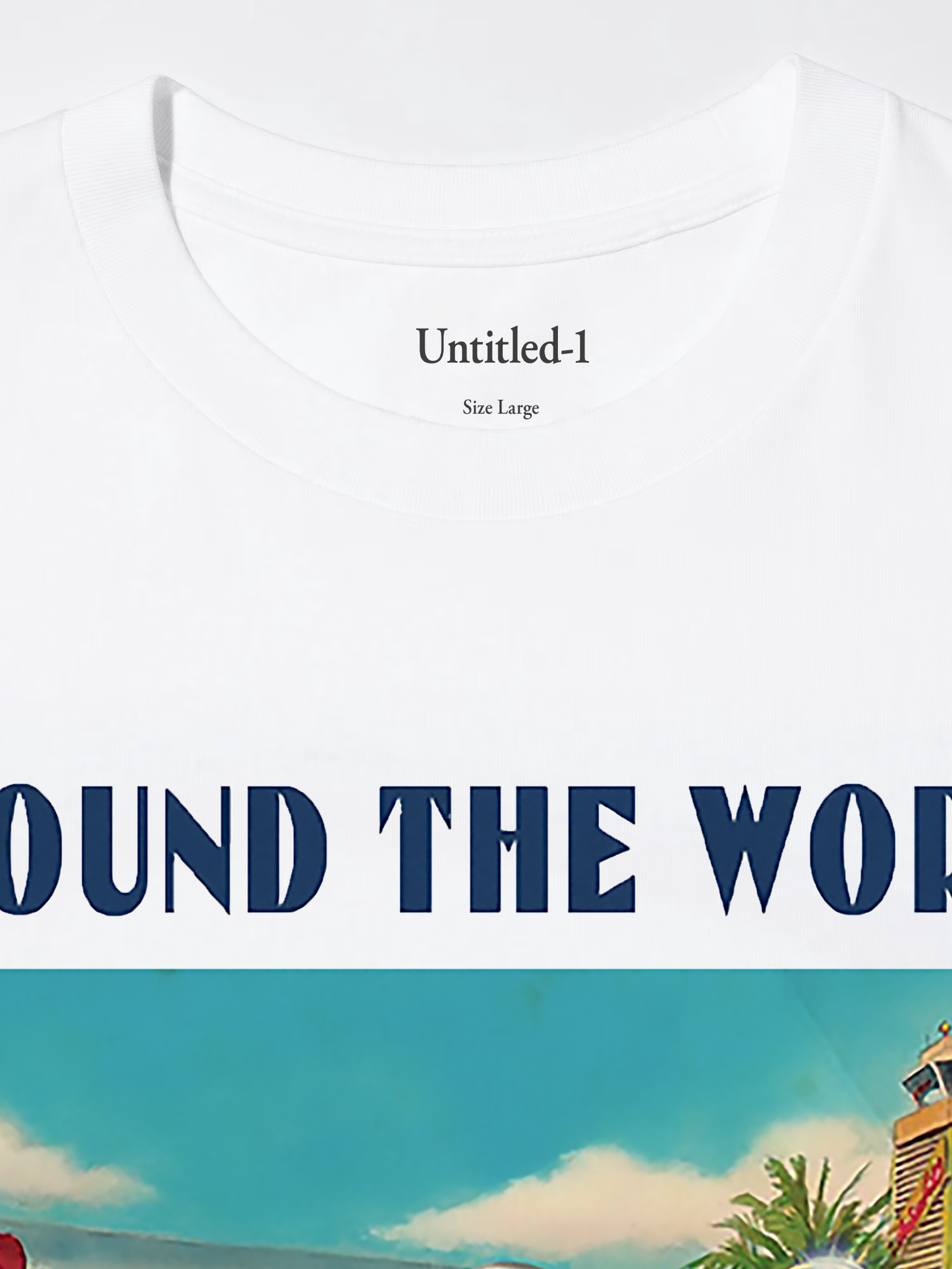 Around the World Airlines White Tee