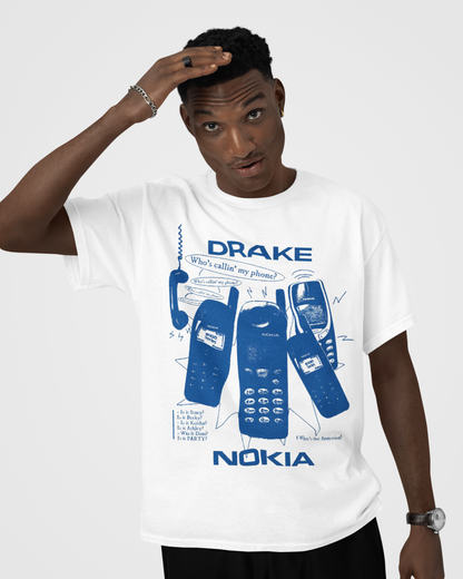 Drake "Nokia" White Tee